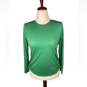 Figs Supersoft Longsleeve Underscrub Green Crew Neck Pima Cotton Blend Small